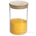 Transparent Food Storage Canister with Wooden Lid